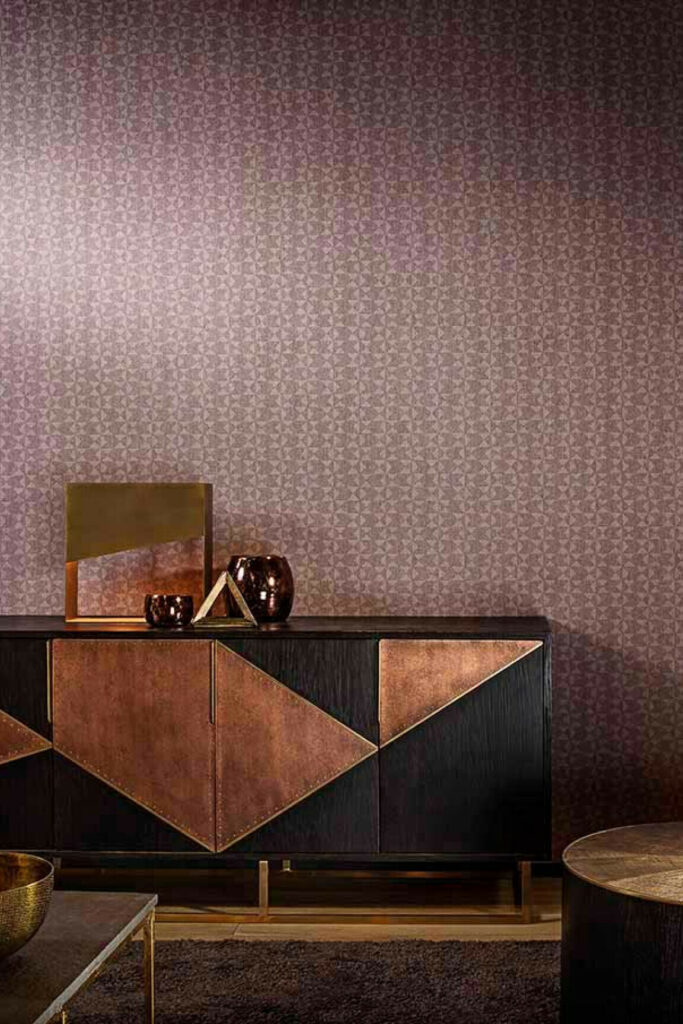 Flamant caractere Rythmique behang in kleur Muscade (12043) - Interieur impressie