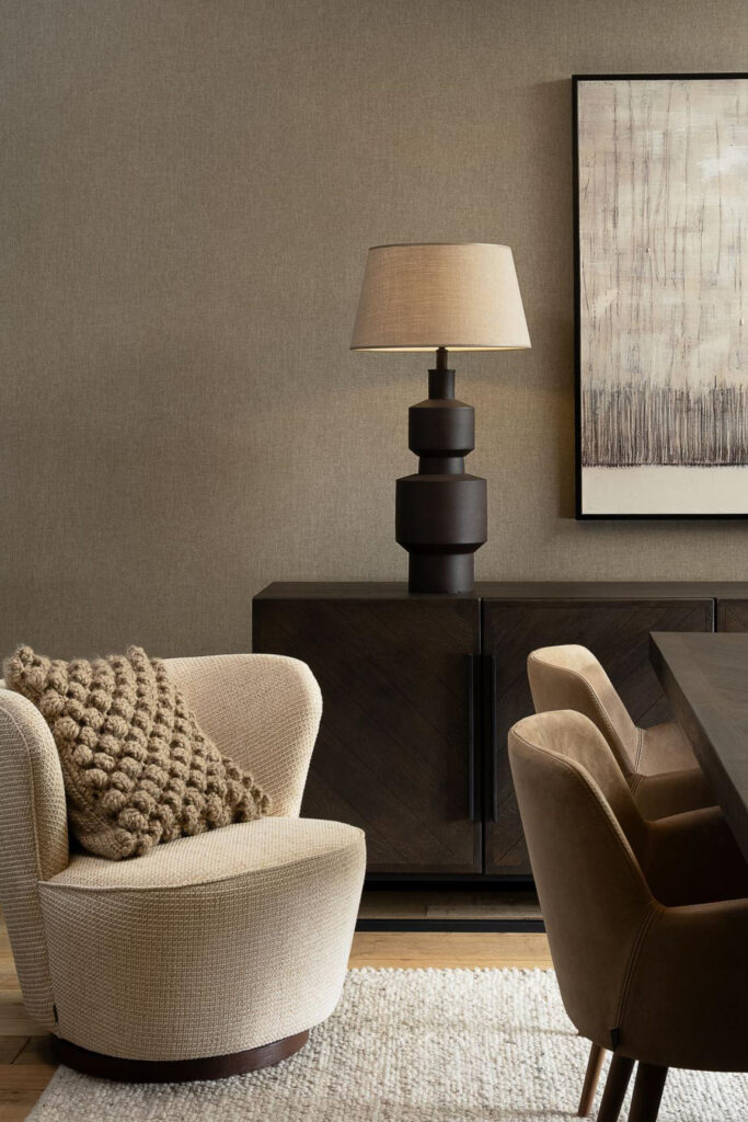 Flamant honore Lin normandie behang in kleur Tortue (78206) - Interieur impressie