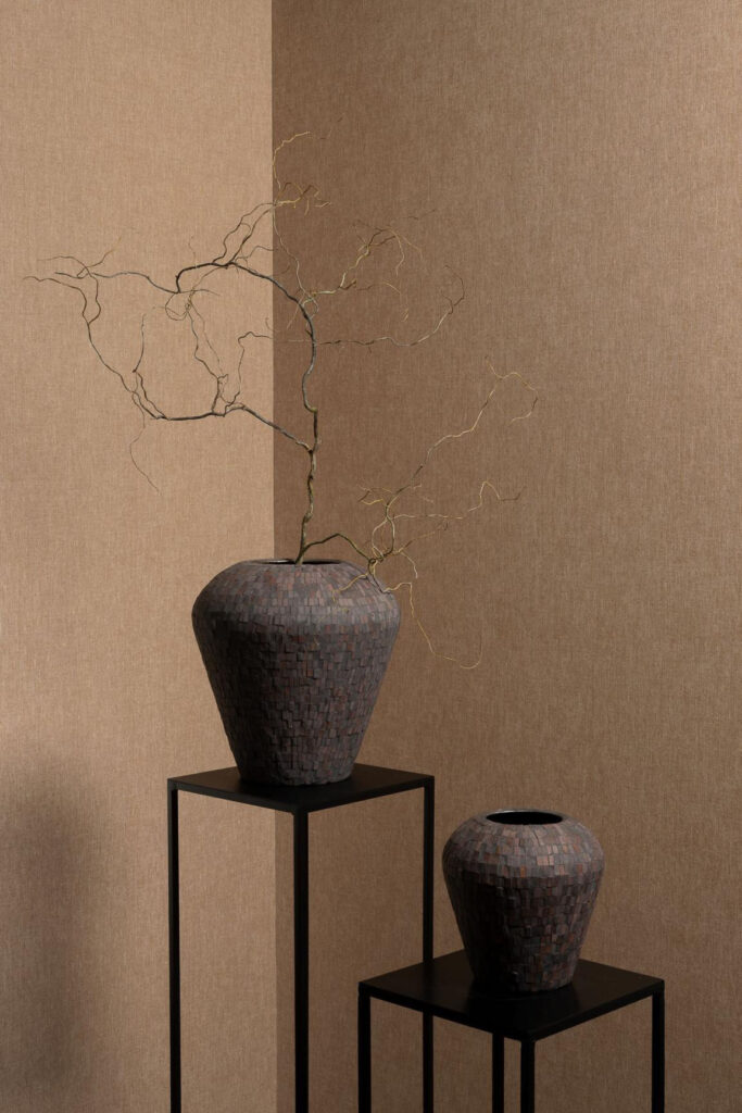 Flamant honore Lin normandie behang in kleur Paillotte (78221) - Interieur impressie