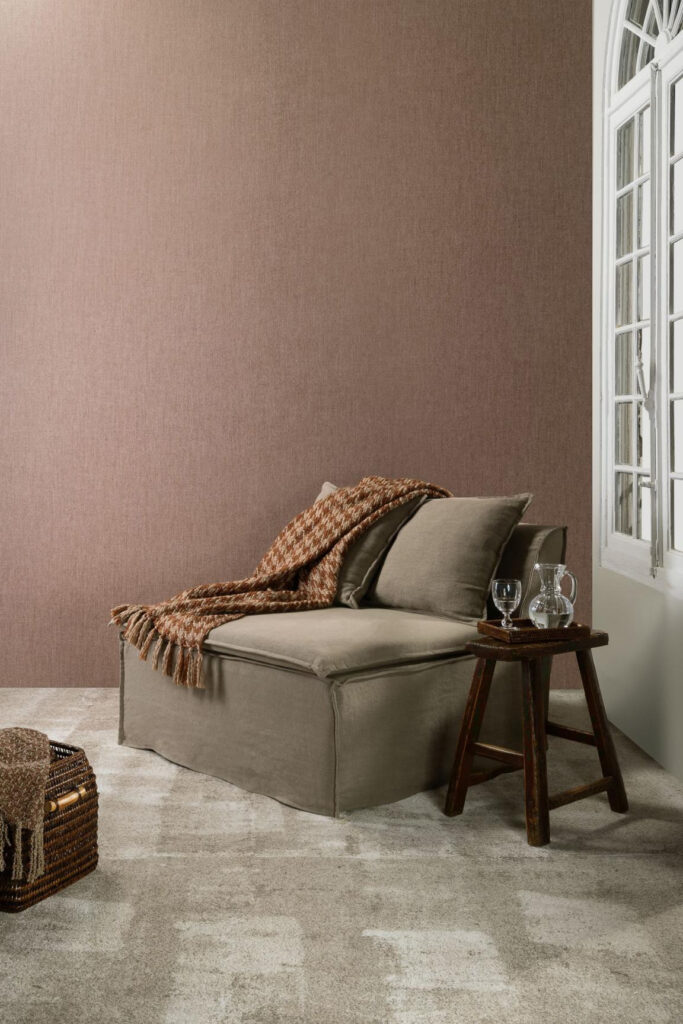 Flamant honore Terre de lin behang in kleur Dada (78263) - Interieur impressie