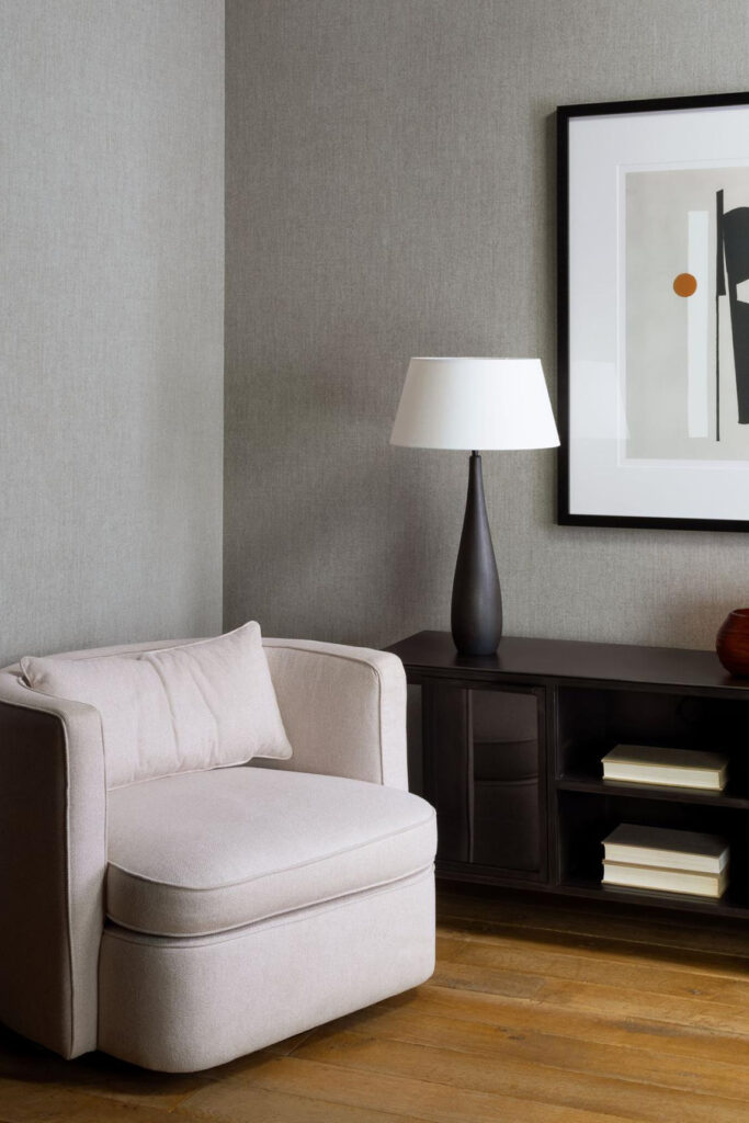 Flamant honore Terre de lin behang in kleur Tweed (78276) - Interieur impressie