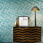 Flamant les memoires Bouton dor behang in kleur Curaçao (80060) - Interieur impressie