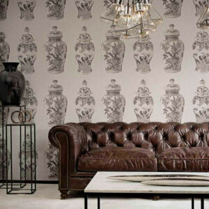 Flamant les memoires Poterie behang in kleur Cimento (80001) - Interieur impressie