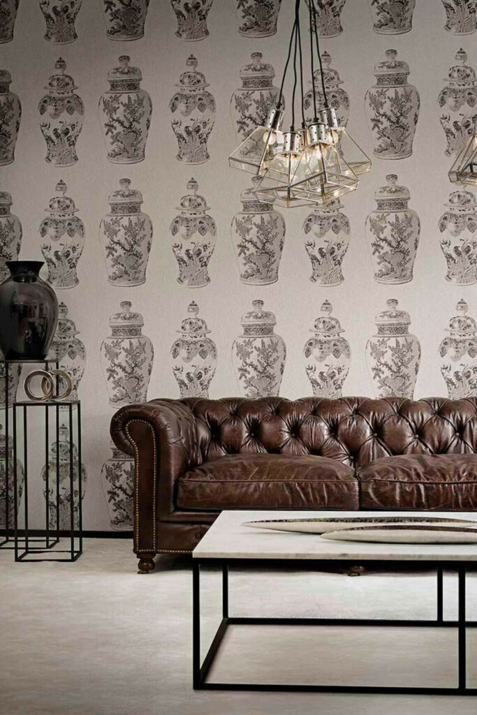 Flamant les memoires Poterie behang in kleur Cimento (80001) - Interieur impressie