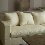 Flamant les rayures stripes Grande stripe behang in kleur Flax et Potatoes (30003) - Interieur impressie