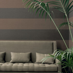 Flamant les rayures stripes Grande stripe behang in kleur Tartuffo et Noire de Lune (30004) - Interieur impressie