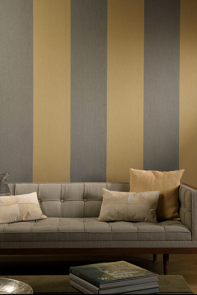 Flamant les rayures stripes Grande stripe behang in kleur Noordzeestrand et Bristol (30025) - Interieur impressie
