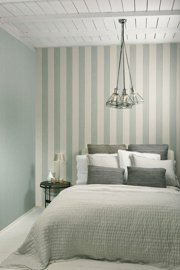 Flamant les rayures stripes Stripe behang in kleur Macaron (30020) - Interieur impressie