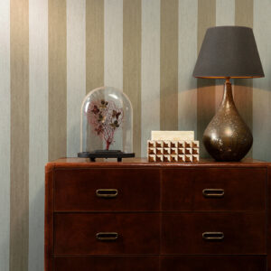 Flamant les rayures stripes Stripe behang in kleur Winter Fjord (30022) - Interieur impressie
