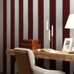 Flamant les rayures stripes Velvet behang in kleur Eclipse (18116) - Interieur impressie
