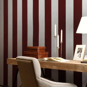 Flamant les rayures stripes Velvet behang in kleur Eclipse (18116) - Interieur impressie