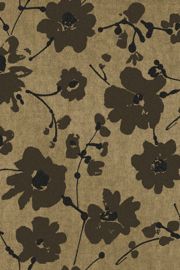 Flamant-suite-III-velvet Metal Velvet Flower and Lin behang in kleur Artichaut (18001) - Product close-up