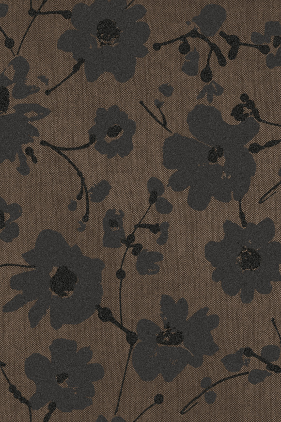 Flamant-suite-III-velvet Metal Velvet Flower and Lin behang in kleur Tartuffo (18003) - Product close-up