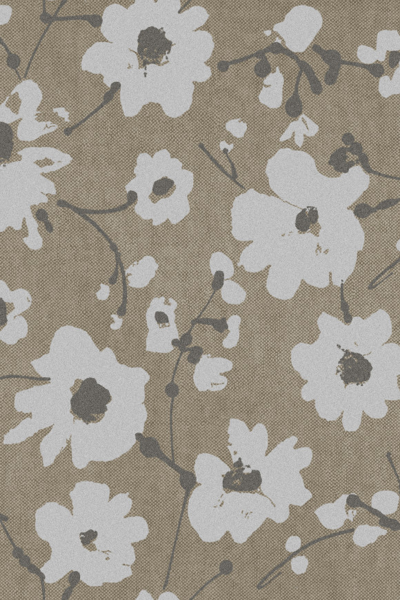Flamant-suite-III-velvet Metal Velvet Flower and Lin behang in kleur Flax (18006) - Product close-up