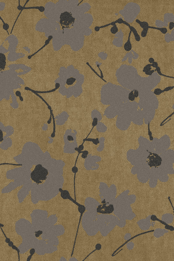 Flamant-suite-III-velvet Metal Velvet Flower and Lin behang in kleur Coco (18007) - Product close-up