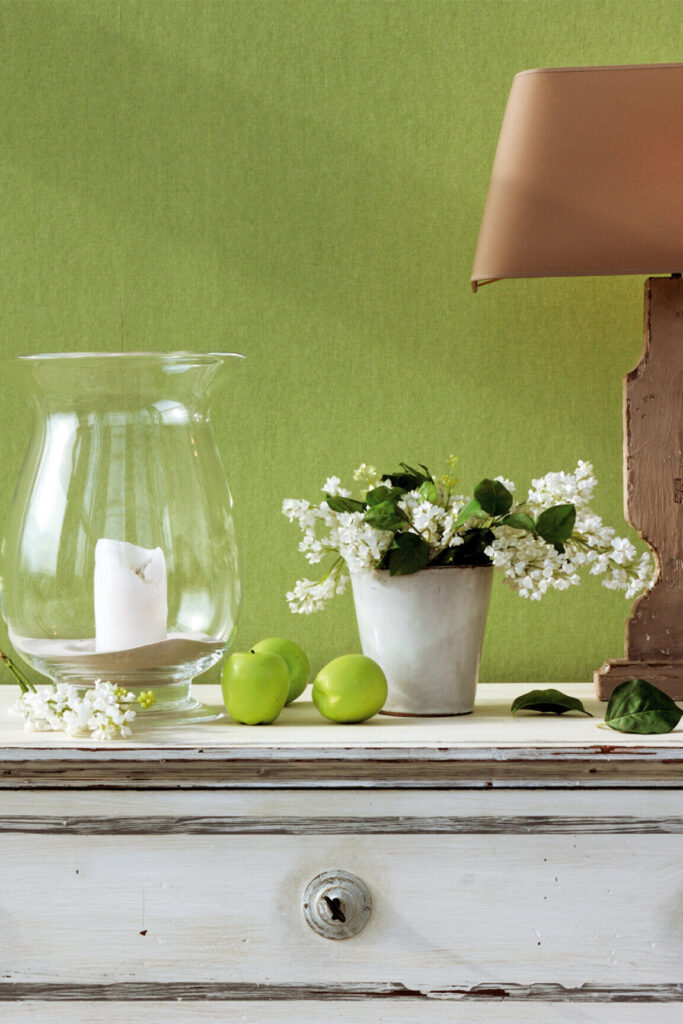 Flamant suite i les unis Lin behang in kleur Bambou (40093) - Interieur impressie