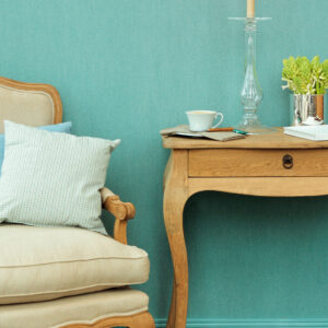 Flamant suite i les unis Lin behang in kleur Lagune (40100) - Interieur impressie