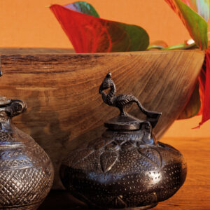 Flamant suite i les unis Lin behang in kleur Tango (40103) - Interieur impressie