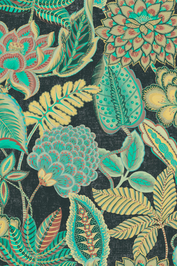 Arte Gitane Fiori antichi behang in kleur Emerald (49561) - Product close-up