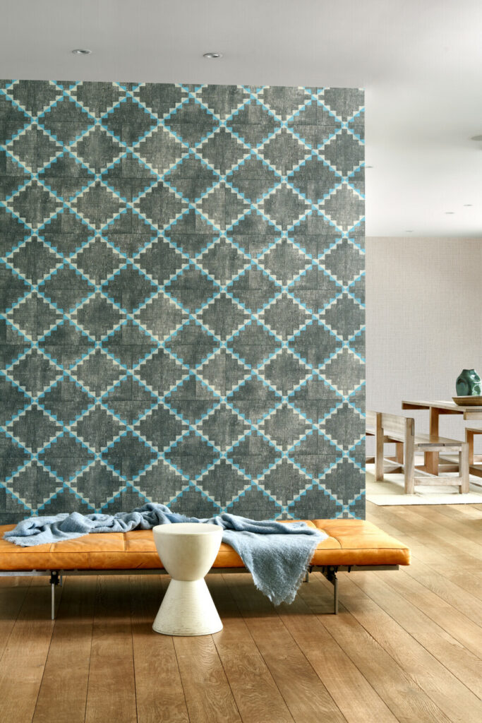 Arte Gitane Janela behang in kleur Jeans (49532) - Interieur impressie