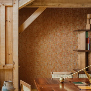 Arte Icarus Alata behang in kleur Orange (15711) - Interieur impressie