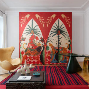 Arte Icarus Armalu behang in kleur Rosso (15750) - Interieur impressie