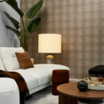 Arte Icons Shagreen behang in kleur Chocolate (85521) - Interieur impressie