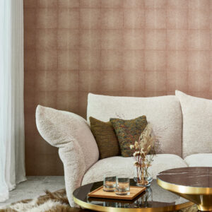 Arte Icons Shagreen behang in kleur Rose Brown (85522) - Interieur impressie