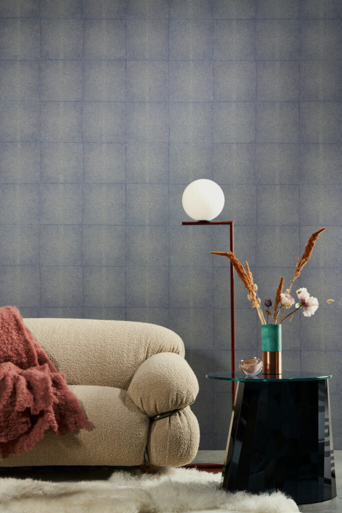 Arte Icons Shagreen behang in kleur Monaco Blue (85523) - Interieur impressie