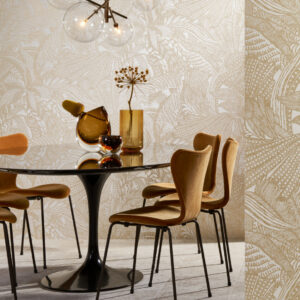 Arte Icons Symbiosis behang in kleur White Gold (85560) - Interieur impressie