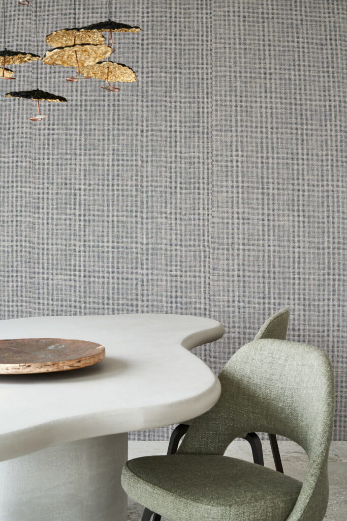 Arte Icons Waffle weave behang in kleur Navy Beige (85532) - Interieur impressie