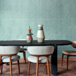 Arte Kanso Iki behang in kleur Aqua (72512) - Interieur impressie