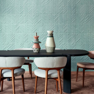 Arte Kanso Iki behang in kleur Aqua (72512) - Interieur impressie