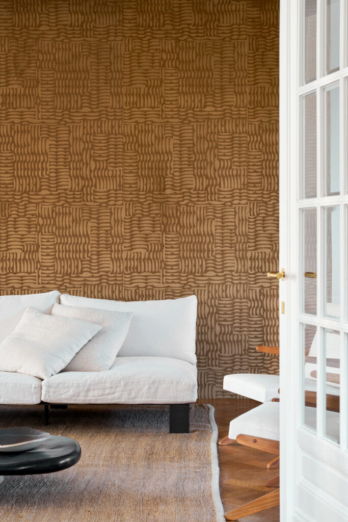 Arte Kharga Barkhan behang in kleur Ochre (74001) - Interieur impressie