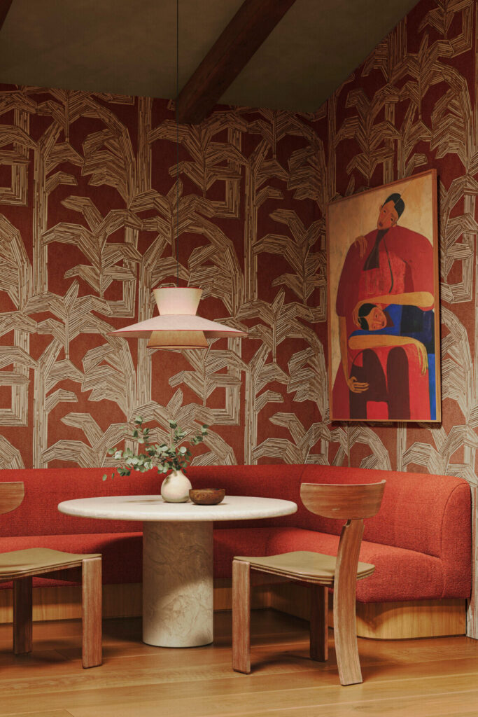 Arte Lanai Kailua behang in kleur Red Baron (81500) - Interieur impressie