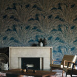 Arte Lanai Maui behang in kleur Prussian Blue (81530) - Interieur impressie