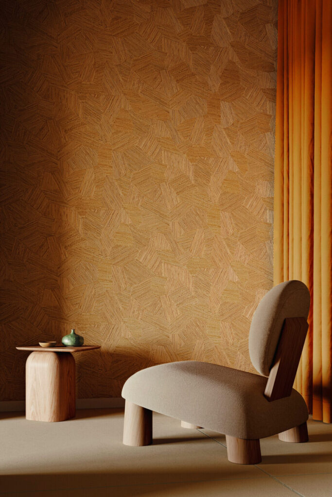 Arte Lanai Mauna behang in kleur Tangerine (81510) - Interieur impressie