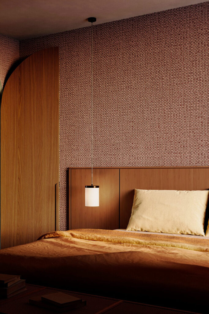 Arte Lanai Puna behang in kleur Burgundy (81540) - Interieur impressie