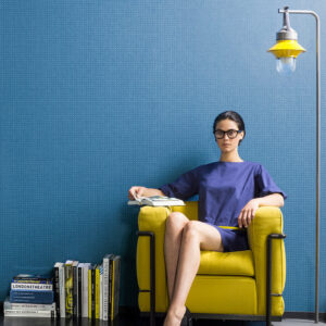 Arte Le corbusier dots Dots behang in kleur Powerful Cerulean (31011) - Interieur impressie