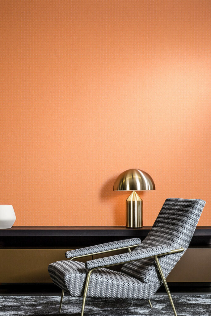 Arte Le corbusier dots Dots behang in kleur Apricot Orange (31024) - Interieur impressie