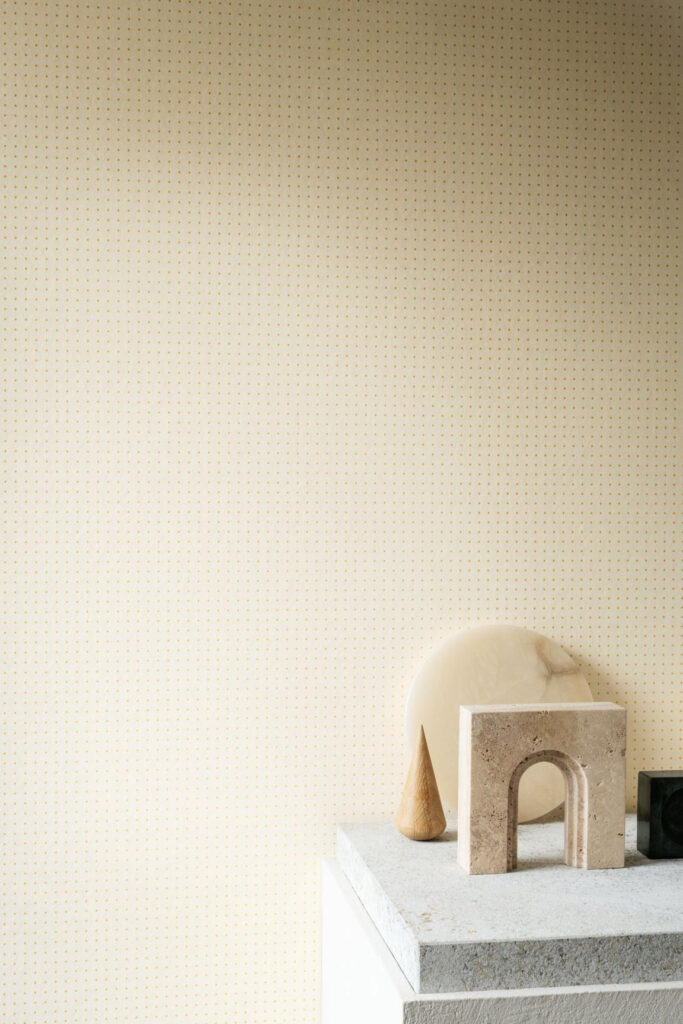 Arte Le corbusier dots Dots behang in kleur Ivory White (31003) - Interieur impressie