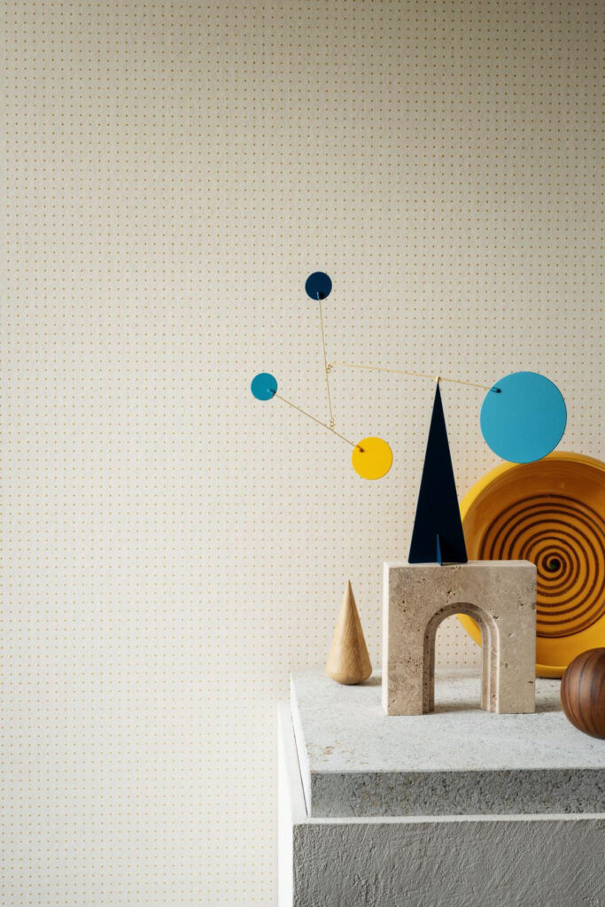 Arte Le corbusier dots Dots behang in kleur Ivory White (31003) - Interieur impressie