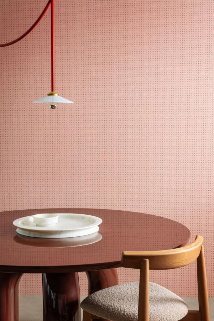 Arte Le corbusier dots Dots behang in kleur Bright Pink (31026) - Interieur impressie