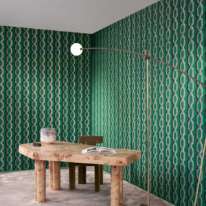 Arte Le couturier Franges behang in kleur Parakeet (58520) - Interieur impressie
