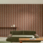 Arte Le couturier Franges behang in kleur Chestnut (58524) - Interieur impressie
