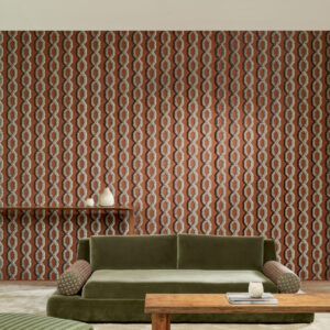 Arte Le couturier Franges behang in kleur Chestnut (58524) - Interieur impressie