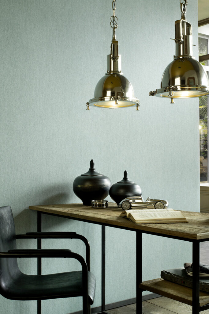 Flamant les unis linens Lin behang in kleur Esmeralda (78021) - Interieur impressie