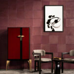 Arte Les cuirs Aspect behang in kleur Raspberry (33540) - Interieur impressie