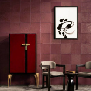 Arte Les cuirs Aspect behang in kleur Raspberry (33540) - Interieur impressie