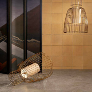 Arte Les cuirs Aspect behang in kleur Honey (33542) - Interieur impressie